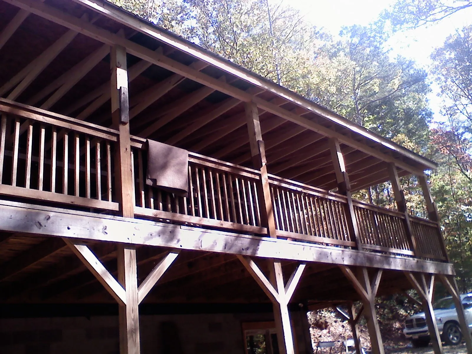 Timber framing under a new elevated porch and deck — Roof Leak Repair in Indian Head by Roofing Brothers